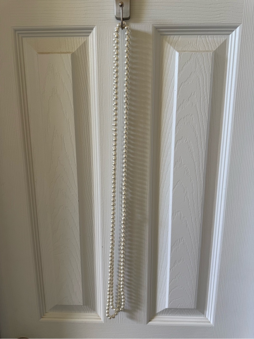 Classic Faux Pearl Long Necklace - Cream Pearls